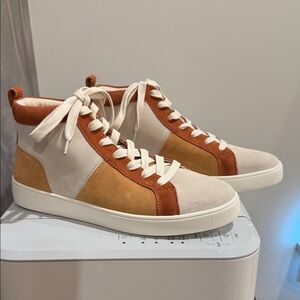 Chelsea & Violet Tan and Cream High-Top Sneakers